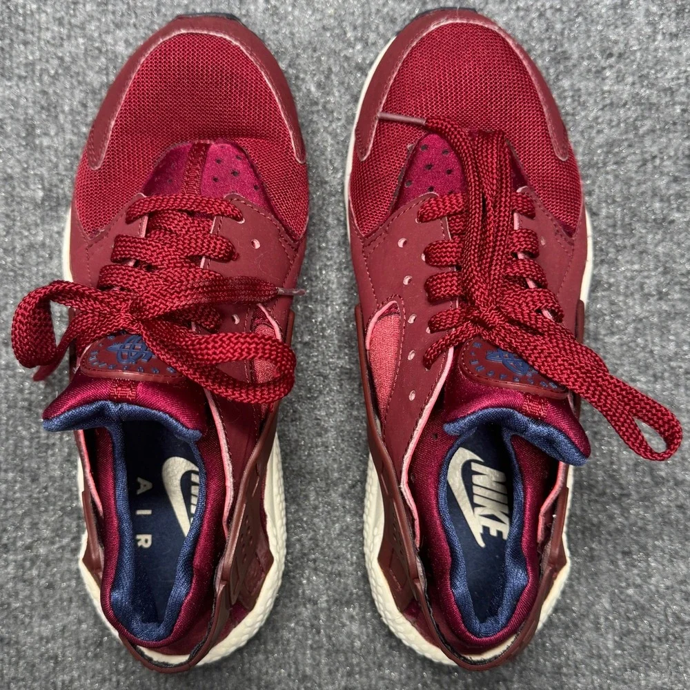 Nike Air‎ Huarache Mens 8 Burgundy Maroon Navy Blue Sneakers 318429-608